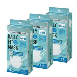 Iris Ohyama PN-DNI30S Mask, White, Made in Japan, Non-woven Fabric, Width 6.9 inches (17.5 cm), Set of 90, Daily Fit Mask, Nano Air Filter Plus, Regular Size