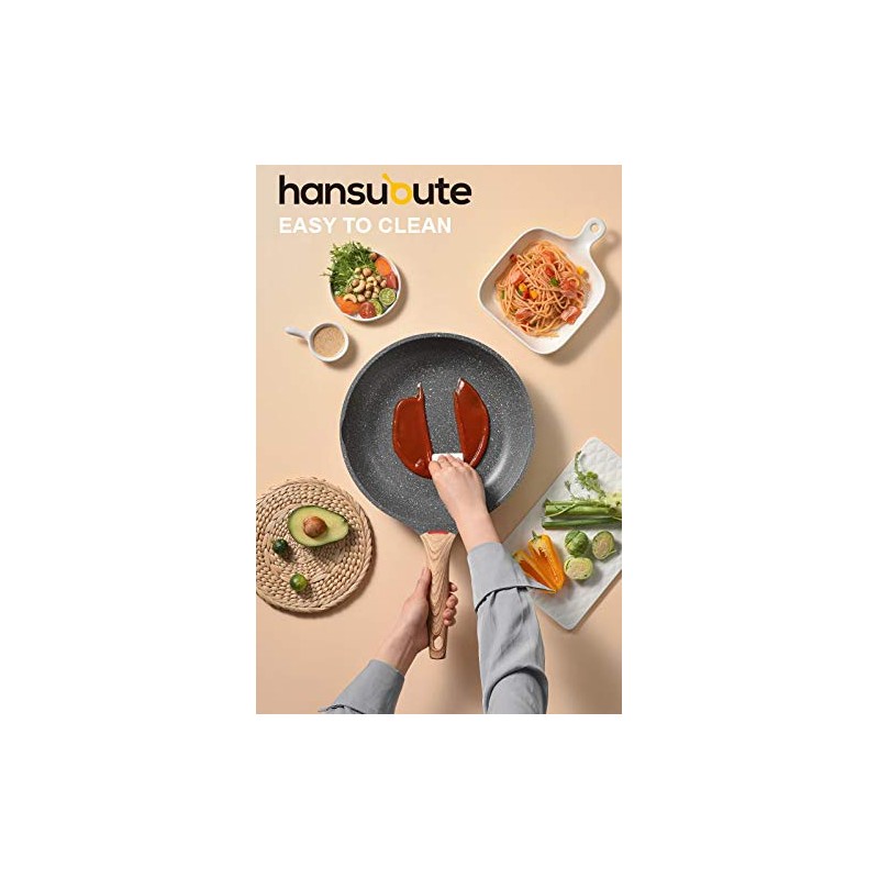 hansubute Induction Nonstick Frying Pan,Light Weight Skillet,Healthy Non Toxic Omelet