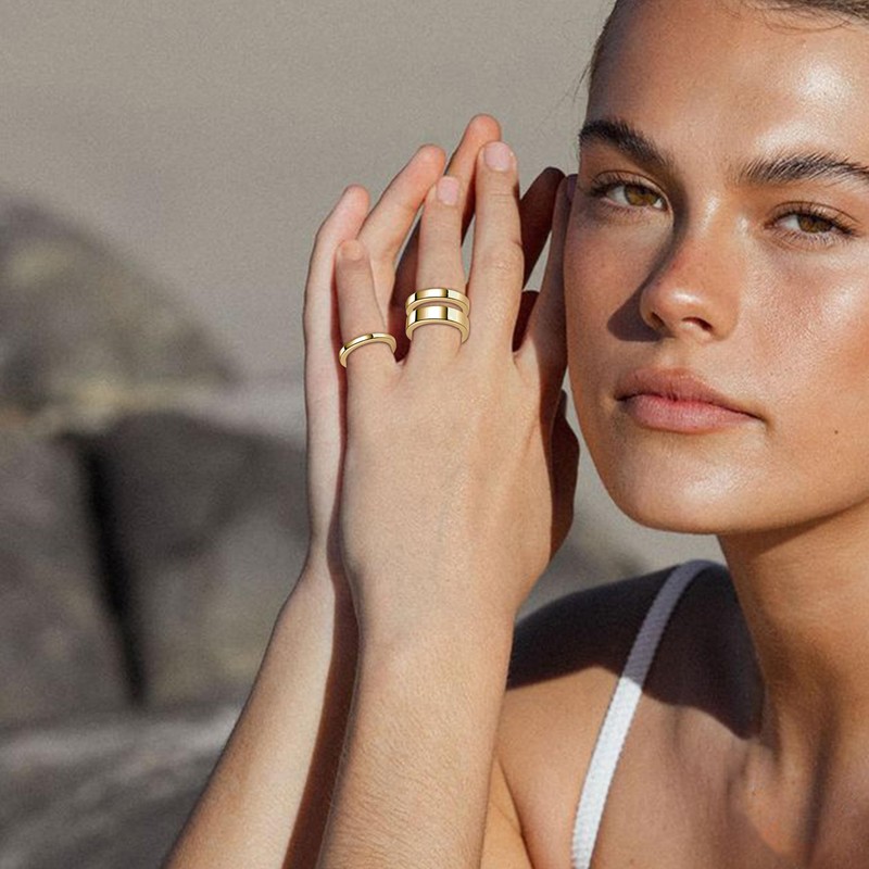Gold Stacking Rings for Women Stackable Thin Rings Dainty Thumb