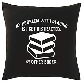 Hippowarehouse My Problem With Reading Is I Get Distracted. By Other Books. Printed bedroom accessory cushion cover case 41x41cm