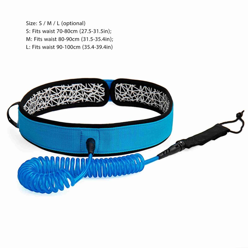 Surfboard Waist Leash 7mm Thick 10ft Coiled Surf Board Leash