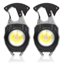 MAKDAK 2PC Keychain Flashlight Rechargeable Cob Keychain Work Light 7 Modes 1600Lumen High Lumen Flashlights for Emergencies,EDC