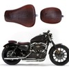Motorcycle Brown Crocodile Front Driver Solo Seat+Rear Passenger Pillion Pad