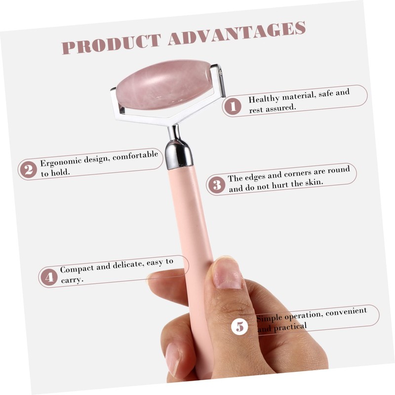 minkissy 1pc Jade Facial Roller Massager for Wrinkle Reduction Natural