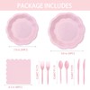 168Pcs Pink Party Plates and Napkins Set - Includes 24x9"