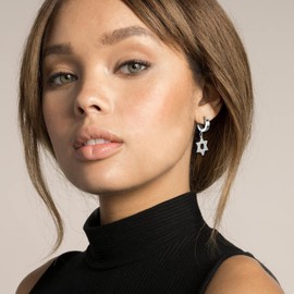 U7 Men's Women's Earrings with Pendant Stainless Steel / 18 Carat Gold-Plated Small Hoop Earrings Gothic Punk Rock Folding Hoop Earrings Accessory, Stainless Steel