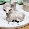 S/2 Salt and Pepper Shaker Set Lying Sheep Ceramic White