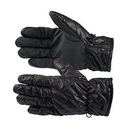 HORZE Women's Equestrian Quilted Winter Horse Riding Gloves with PU Leather Grip - Black - 4
