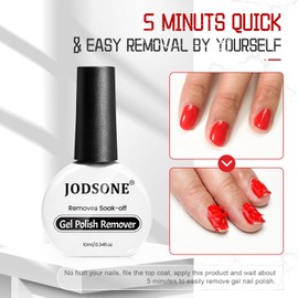 JODSONE 10ml Gel Nail Remover 2Pcs Quick Gel Polish Remover 3-5 Minutes for Nails
