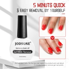 JODSONE 10ml Gel Nail Remover 2Pcs Quick Gel Polish Remover 3-5 Minutes for Nails