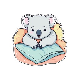 Set of 3 - Cute Koala on Pillow Decorative Vinyl Decal Sticker, Cartoon Design,SUV, Van, Window, Bumper, Wall, Laptop, Tablet, Cup,Tumbler Or Any Smooth Surface,Or Any Smooth Surface