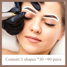 PASDUCHAS 90 Pairs Eyebrow Stickers, 3 Shapes Disposable Eyebrow Tape Strips for Tinting