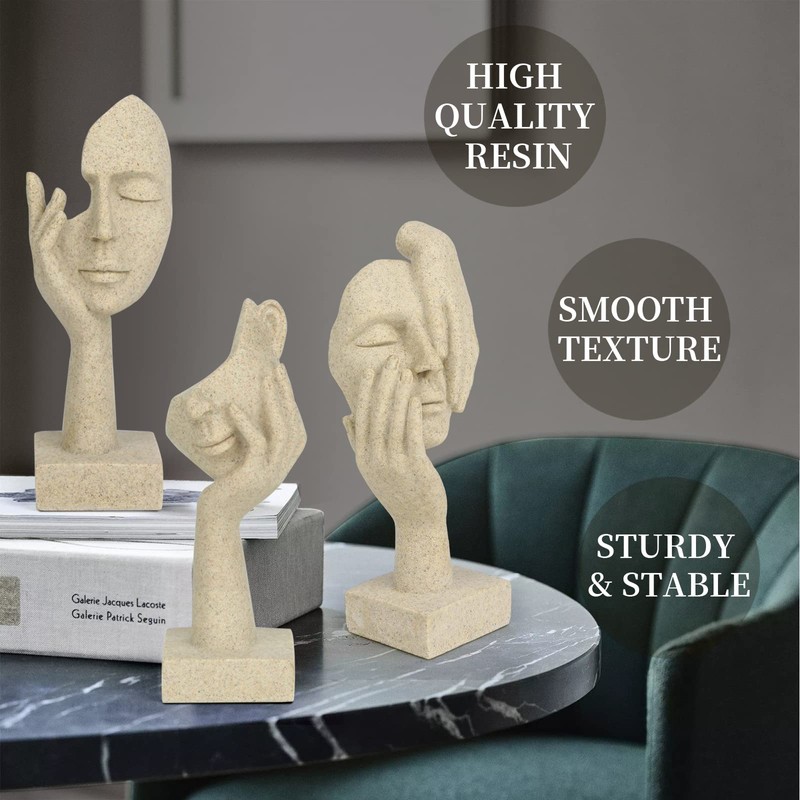prosfalt 3 Pcs Thinker Statue,Modern Home Resin Sculptures,Collectible Figurines for