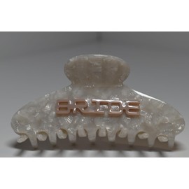 Bridesmaid Hair Claw Clip, Marble Pattern Acrylic, Black and Beige (Mauve)