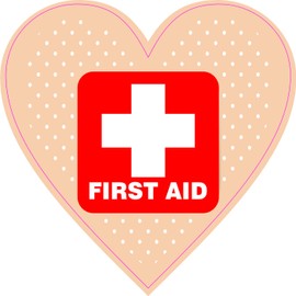 StickerTalk Heart Bandage First Aid Vinyl Sticker, 4.5 inches by 4.5 inches