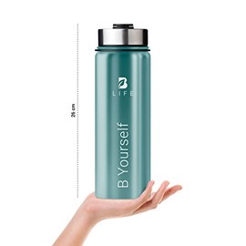 Botella Térmica 32oz Mantiene FrÍo y Calor con Doble Pared Aislada al Vacío, Cilindro con Doble Tapa y Popote extraible, Termo para gimnasio. Botella 