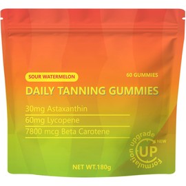 Tanning Gummie, Tanning Gummies for Skin Glow & Health - Vegan, Non-GMO, with Astaxanthin, Lycopene & Beta Carotene, 60 Gummies for a Natural, Long-Lasting Tan - 1 Bag