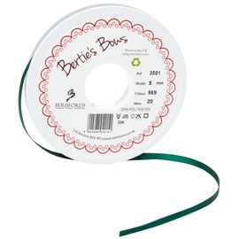 Berisfords Double FACE Poly Satin Ribbon, Forest, 10x1x10 cm