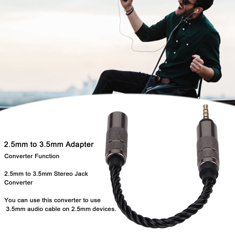 2.5mm Male to 3.5mm Female Stereo Audio Jack Adapter Headset