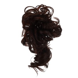 Minkissy Messy Hair Bun Hair Scrunchies Extension Curly Wavy Messy Synthetic Chignon Easy Bun Ponytail Hair Pieces for Women Updo Hairpiece Dark Brown