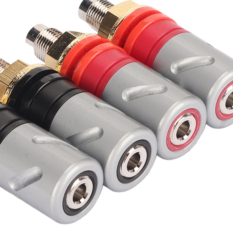 Amplifier Binding Post Soldering Free Pure Red Copper Rhodium Plated