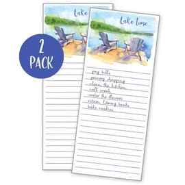 Gina B Designs Set of 2 - Lake Time List Pad, Grocery List Pad, Fridge Pad, Notepad, Shopping List, To-Do List with Attachable Magnet, Made in the U.S.A.
