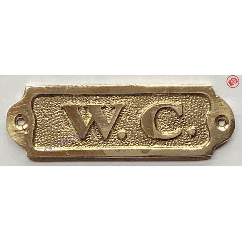 BRASS W.C. DOOR SIGN (BRASS, 3.75 X 1.25 INCH)