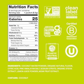 Cure Hydration- “| Mezcla para bebidas electrolíticas a base de plantas | Sin azúcar agregada | Polvo para aliviar la deshidratación hecho con coco