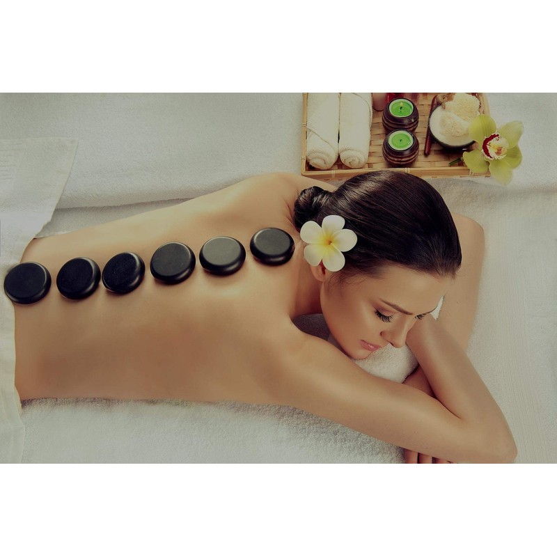 Windfulogo 4Pcs Professional Massage Stones Set Natural Lava Basalt Rock