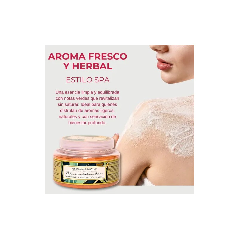 Aromas y Lavanda Exfoliante Corporal Sales Té Verde 300g