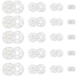 Plastic Snap Fasteners Duvet Press Studs 100 Set for Clothing Snap Button Clear Sew on Fastener Invisible Button for DIY Clothes Purse Handbag Craft Supplies