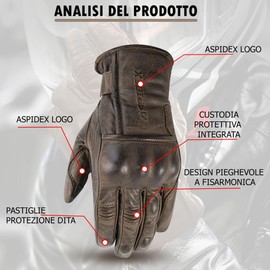 Cafe Racer Chopper Custom Brown Touch Leather Motorcycle Gloves with Protectors XXXL