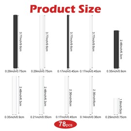 78PCS Shoelace Tips Repair Tool Set, Heat Shrink Shoelace Aglets, Universal Plastic Shoe Lace Ends Tips for Repairing and Shortening Shoelaces, Durable Plastic Aglet Replacement Kit