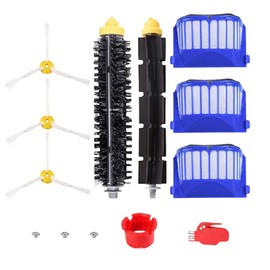 Replacement Parts for iRobot Roomba 600 Series 694 692 690 680 660 665 651 650 614 & 500 Series 595 585 564,Includ Side Brush, Bristle Brush and Flexible Beater Brush, Filter and Screw, Cleaning Tool
