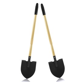 POMIKU 2PCS 27" Kids Shovels, Wood Handle & Metal Head Shovels for Digging Sand, Great for Beach & Garden