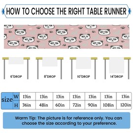 Snatocys 13 x 60 Panda Table Runners, Table Decoration for Party Wedding Reception Banquet Decoration, Cute Panda Kitchen Dining Table Decoration Coffee Table Decor