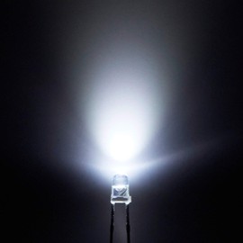 Chanzon 100 pcs 3mm White LED Diode Lights (Clear Round Transparent DC 3V 20mA) Bright Lighting Bulb Lamps Electronics Components Indicator Light Emitting Diodes