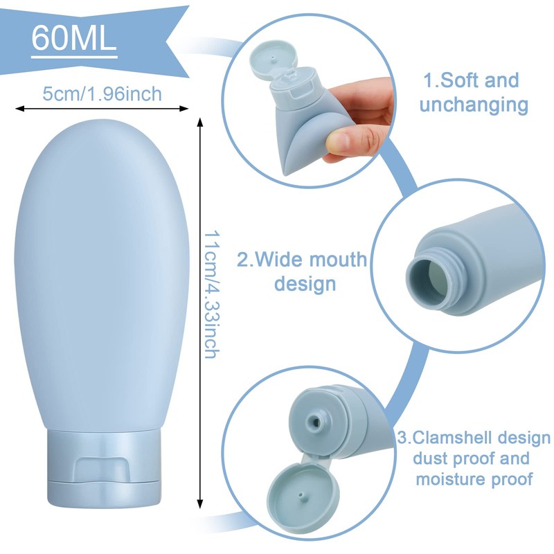 DesertCreations DesertCreations Travel Bottles Set, 6 Pcs Leak Proof Refillable