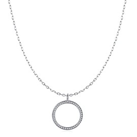 MARLION JEWELS Necklace for women in 925 silver with circular pearl, decorated with sparkling zirconia. Silver chain for women ideal as a gift. Necklace for women. Jewellery for women, Gold - silver,