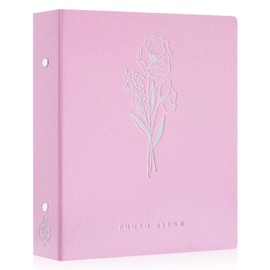 Lanpn Photo Album 4x6 400 Pockets, Linen Photo Albums Holds 400 Vertical Pictures Only Pink