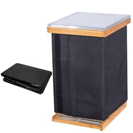 Winter Bee Hive Wrap for 8 and 10 Frame Hives 3 Layer 600D Oxford Cloth Cozy Beehive Protection Cover Waterproof Windproof Wrap (Black, 76" x 23.6")