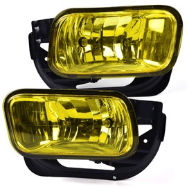 CHEDA Fog Lights Assembly Compatible with 2009 2010 2011 2012 2013 2014 2015 2016 2017 Dodge Ram 2500/3500, 2009-2012 Ram 1500 Bumper Fog Light Lamps(A Yellow lens)