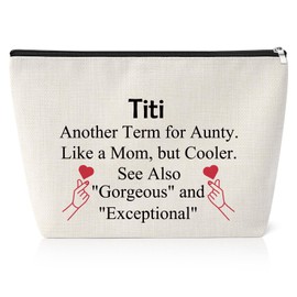 Auntie Gifts Titi Gift from Niece Cosmetic Bag Birthday Gifts for Aunt New Auntie Gift for Women Sister Friends Bestie Mother's Day Gift for Aunt First Time Auntie Gifts Best Auntie Gifts for Auntie