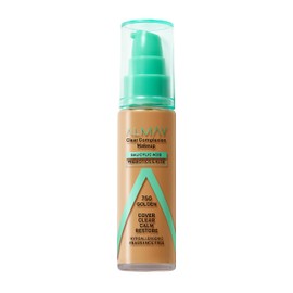 Almay Clear Complexion Acne Foundation Makeup with Salicylic Acid - Lightweight, Medium Coverage, Hypoallergenic, Fragrance-Free, for Sensitive Skin, 750 Golden, 1 fl oz.