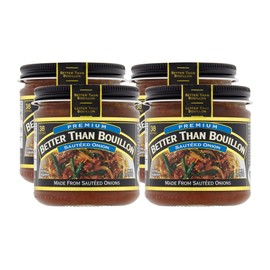 Better Than Bouillon Premium Sauteed Onion Base, Made from Sauteed Onions, Blendable Base for Added Flavor, 38 Servings Per Jar (8 Ounce (Pack of 4))