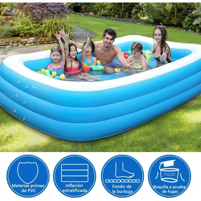 Extreme Beauty Alberca Inflable Rectangular Familiar Piscina Alta