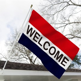 Welcome Sign Business Flag 3x5 Double Sided Heavy Duty Business Welcome Flags 3 Ply 200D Polyester and Durable Canvas Header with 2 Brass Grommets