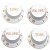 White guitar control knobs 0-10 scale 2x tone + 2x