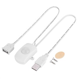 CYSFETENA PIR Bewegungsmelder Schalter für LED Streifen, DC 5-24V Infrarot Bewegungsmelder USB Schnittstelle, Automatischer Schalter für Beleuchtung, 120° Erfassungswinkel (Weiß)