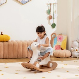Qaba 4-in-1 Rocking Horse with Detachable Balance Board for 2-5 Years Brown
